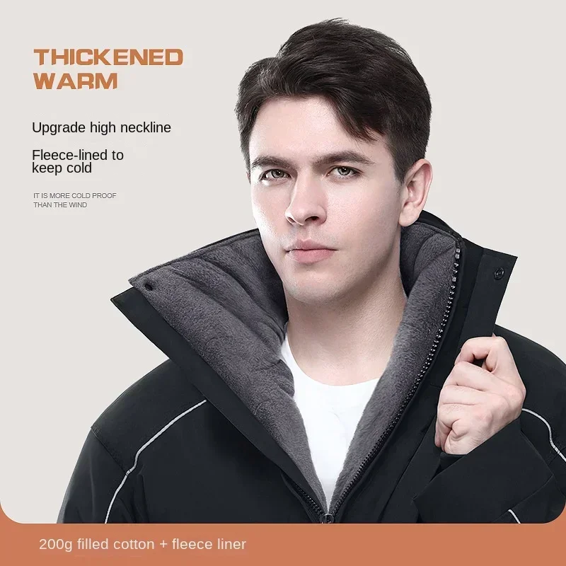 Winter Jacket Fishing Motorcycle Windproof Plus Velvet Thickened Double-sided Waterproof Snowmobile Jacket Winter Warm Suit for Men Women