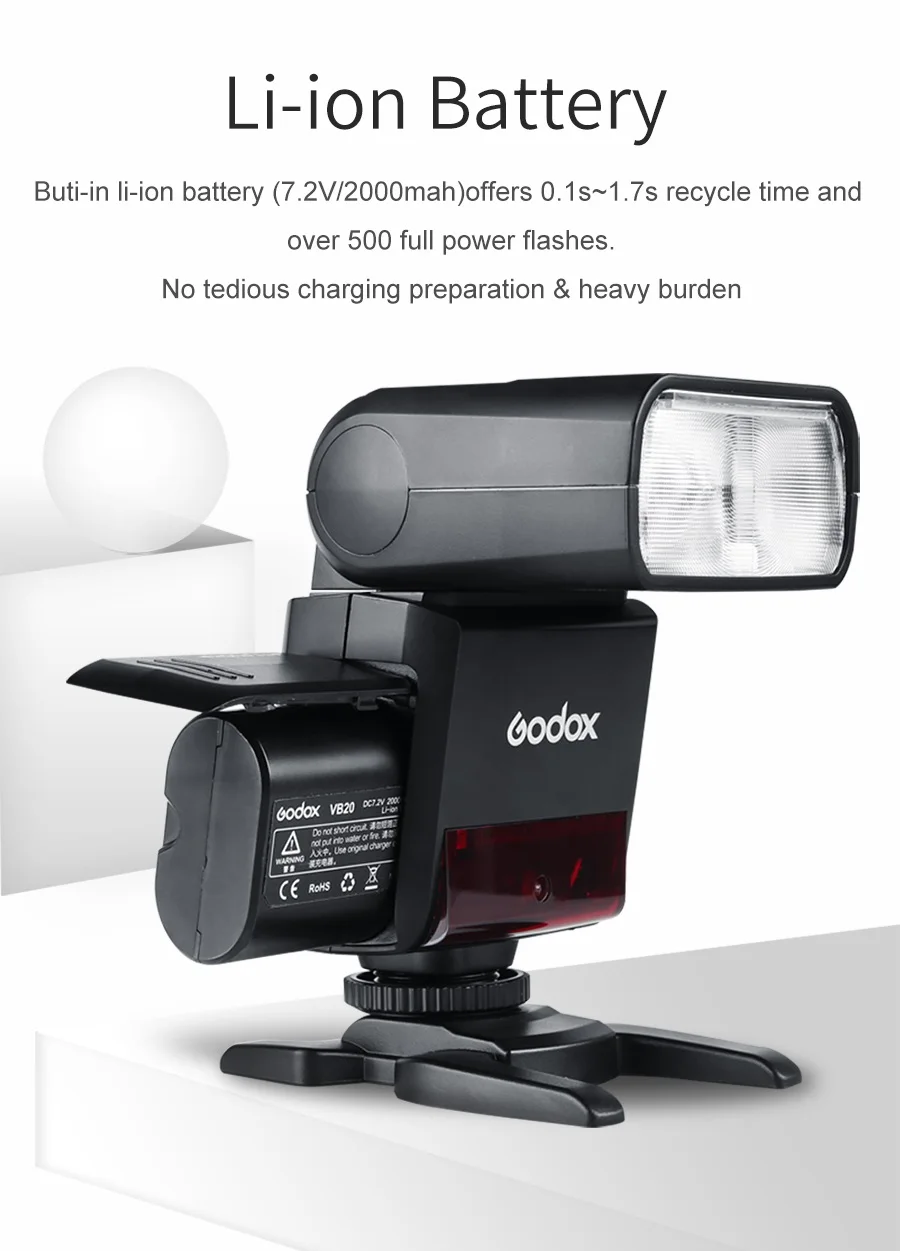 Godox V350C V350N V350S V350F V350O TTL HSS Camera Speedlite Flash Built-in Lith