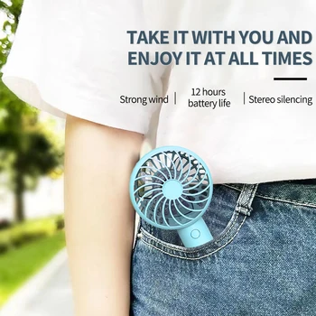 1200mAh Mini Portable FansHandheld USB Rechargeable Quiet Handheld FanAir cooler Outdoor Travel Hand Fans ventilation Fan 3