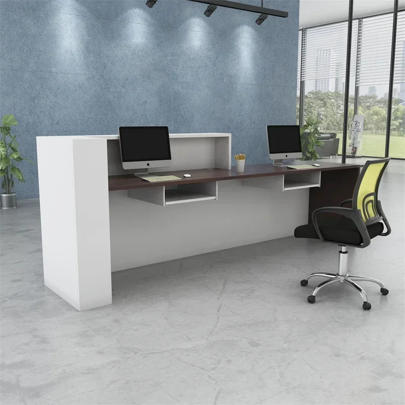 QTZ24 Reception Table Cheap Price Melamine Good Quality Office Desk Office Furniture Modern Spa white reception desk