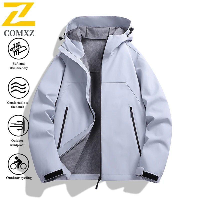 "EiAO Windbreaker Couple's Spring   Waterproof Windproof Fashion Outdoor Jacket for Hiking Camping Fishing Trendy All-Purpose