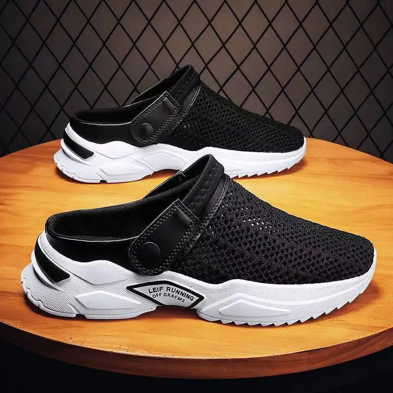Summer Men Shoes New Muller Shoes Anti Slip Baotou Sandals Versatile Beach Shoes Fashion Platform Sandals Men Casual Slippers