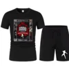Men's Black Roman Reigns Levels Above T-Shirt Shorts Set Summer Short Sleeve Man Overiszed Suits 2024 New Fashion Clothing Sets 3