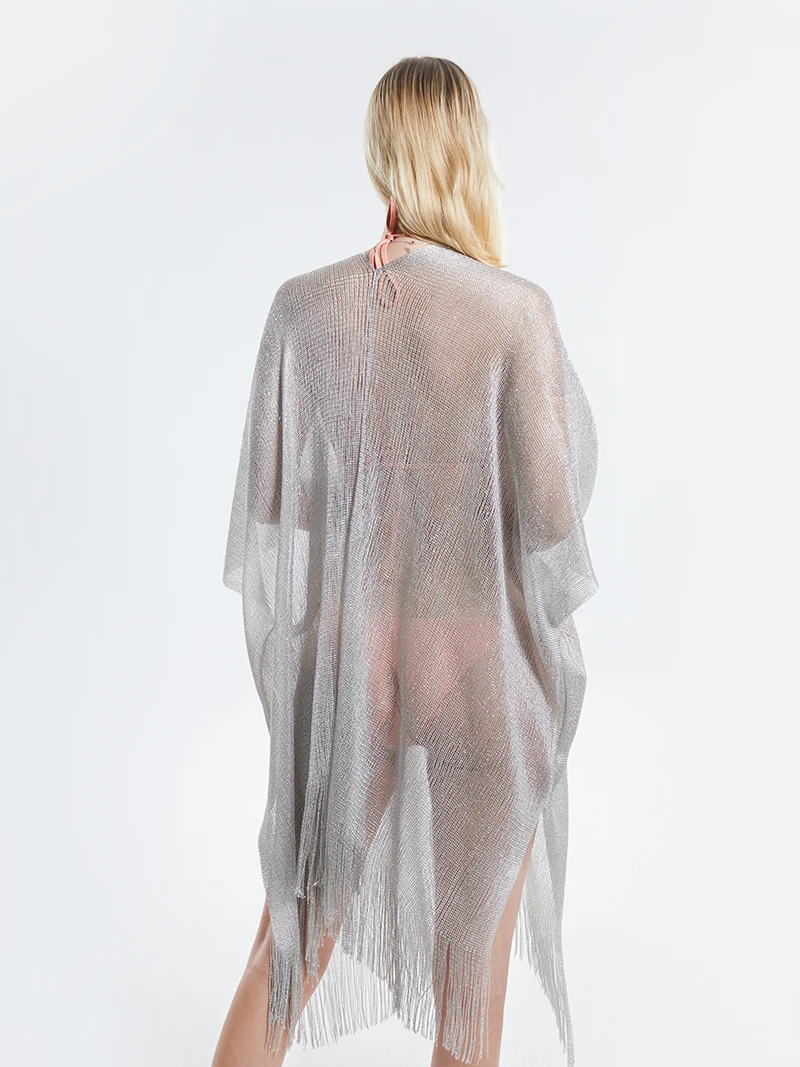 2023 neue Europäische und Amerikanische Stil Sexy Kleine Mesh Langen Bart Einfarbig Sonnencreme Schal Mode frauen Split Kopftuch – Detail 8