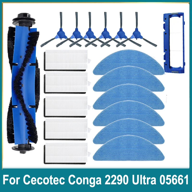 

For Cecotec Conga 2290 Ultra 05661 Robot Vacuum Replacement Spare Parts Accessories Main Side Brush Hepa Filter Mop Rag