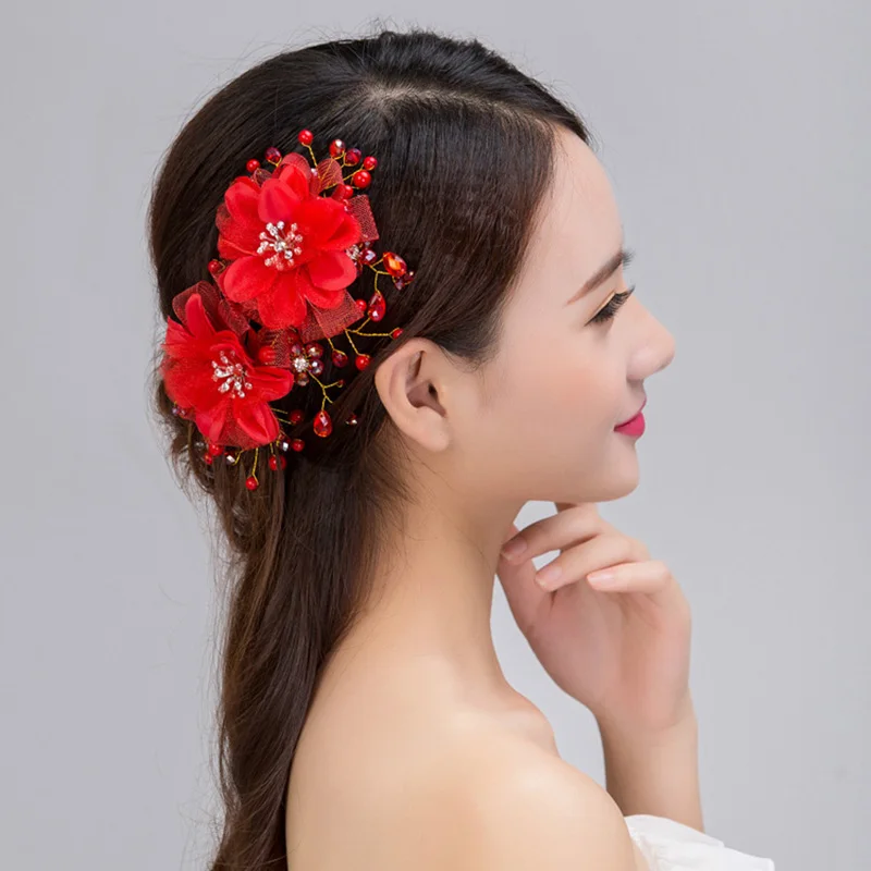 New Bridal Headdress Handmade Head Flower Pearl Crystal Hair Ornaments Rhinestone Wedding Headdress Wedding Dresses Accessories, hair accessories,bridal hair accessories,bridal jewelry set
