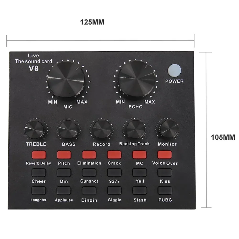 Audio Mixer Audio Interface USB External Headset Microphone Webcast Live Broadcast Sound Card for Phone Computer