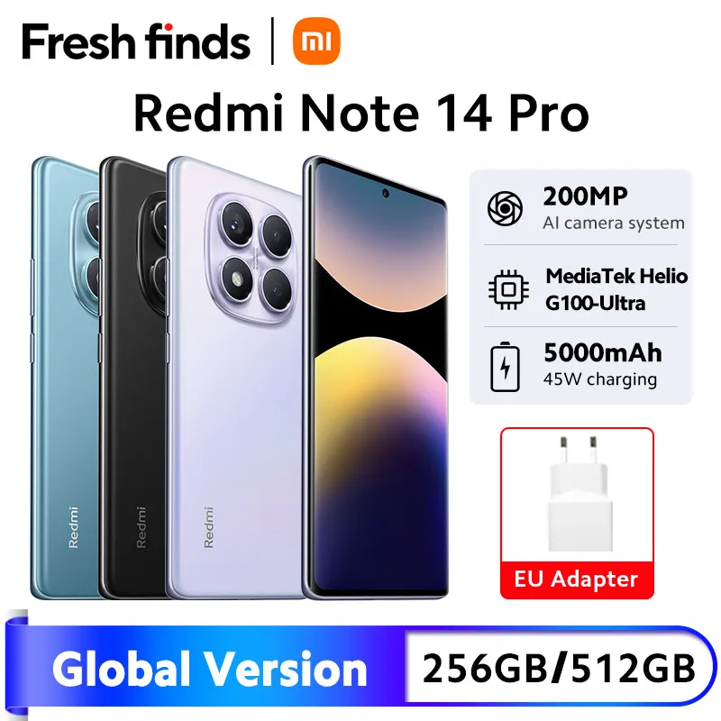 GlobalVersionXiaomiRedmiNote14Pro4GSmartphone6.67"AMOLEDDisplayMediaTekHelioG100-Ultra5500mAh200MPAICamera-AliExpress509 - В корзинах у всех - бестселлеры