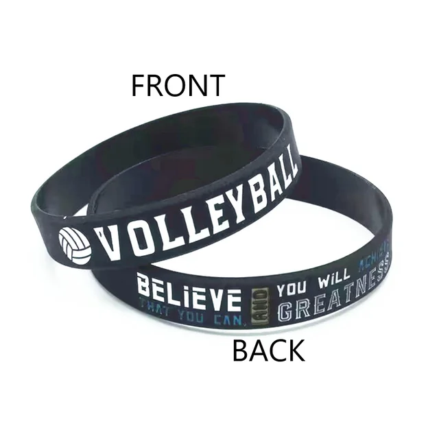 3pcs volleyball believe you can  victory winner never quit never give up rubber bracelet silicone wristband 3