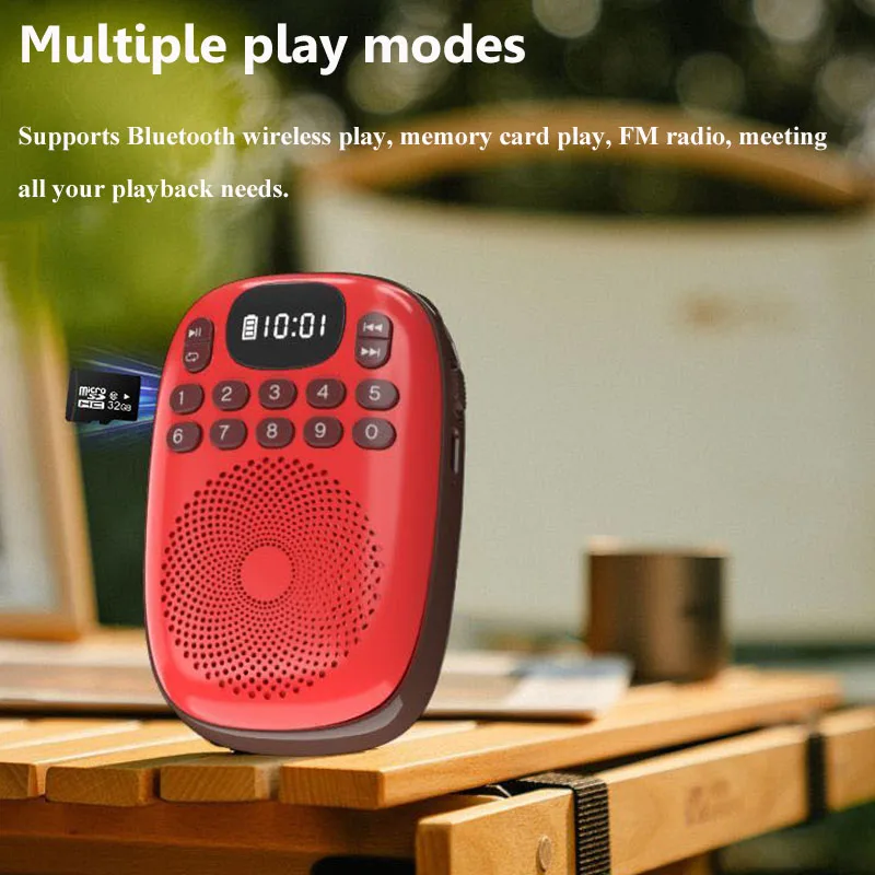 Mini Digital FM Radio LED Display Pocket Radios Receiver Wireless Bluetooth 5.4 Speaker Music Box Support TF Card Rechargeable
