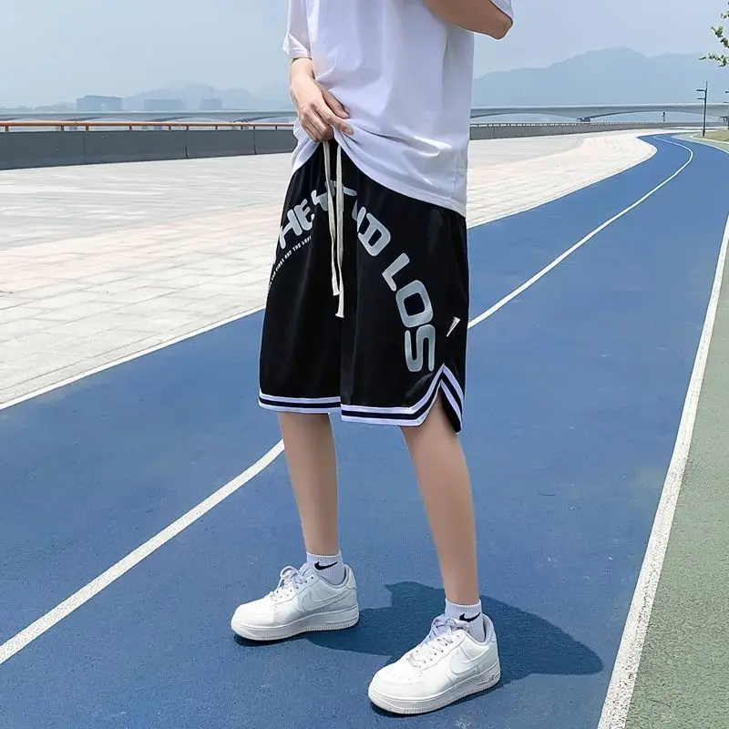 American High Street Fashion Shorts for Men, Trendy Brand Summer Basketball Sports Loose Fit Five-Point Mid-Length Shorts for Me 3