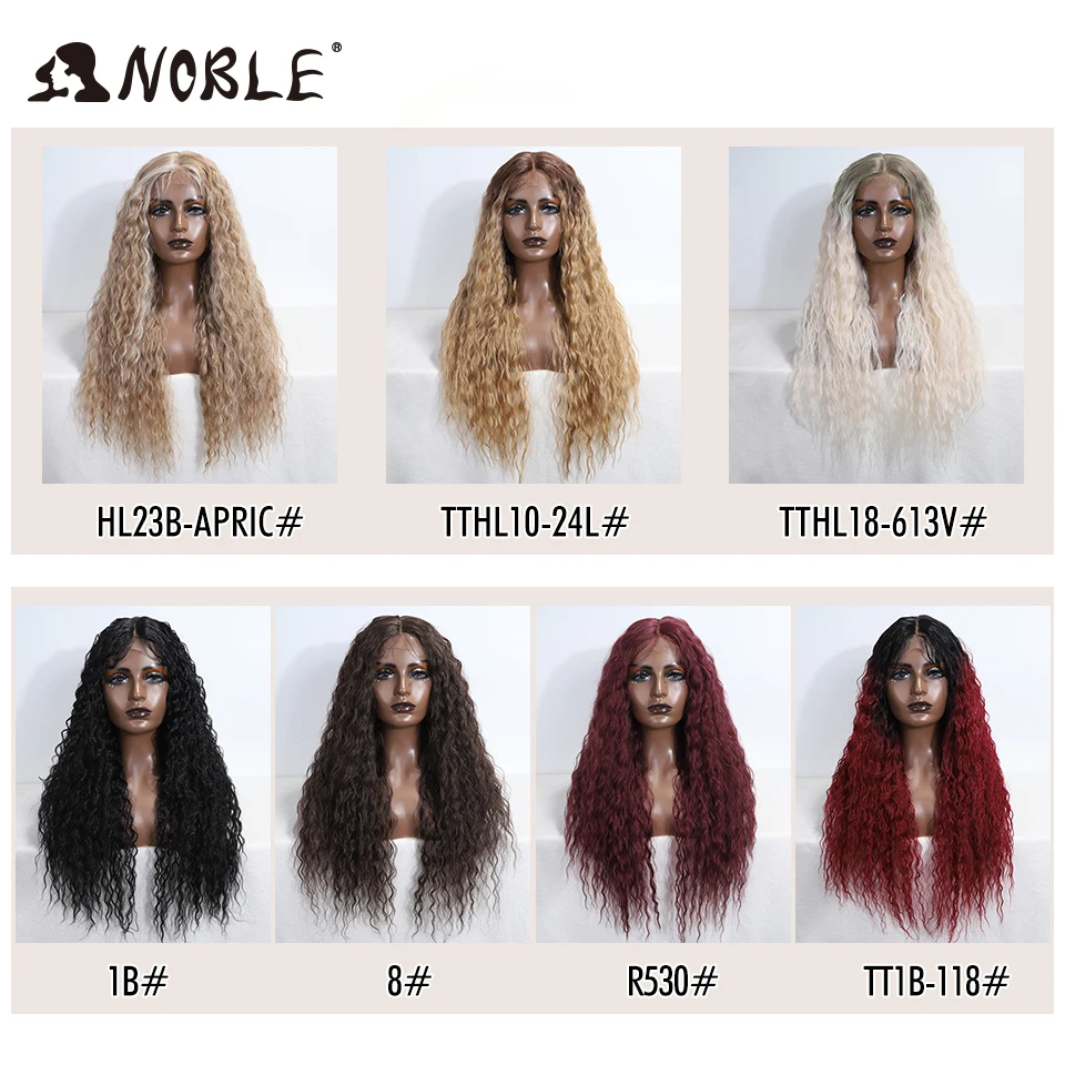 Noble Lace Front Wig Cosplay Curly Wig 30 Inch Lace Part Baby Hair For Women Blonde Synthetic Front