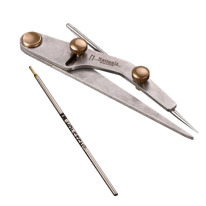 Leather Scribing Gauge Tool with Locking Needle for Leathercraft DIY