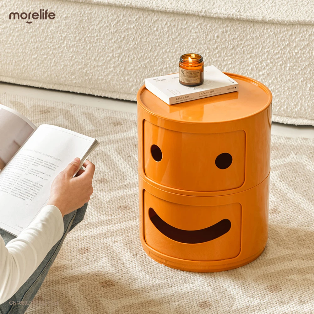 

Nordic Creative Smile Nightstands Modern Minimalist Living Room Circular Coffee Tables Bedroom Round Bedside Table Furniture