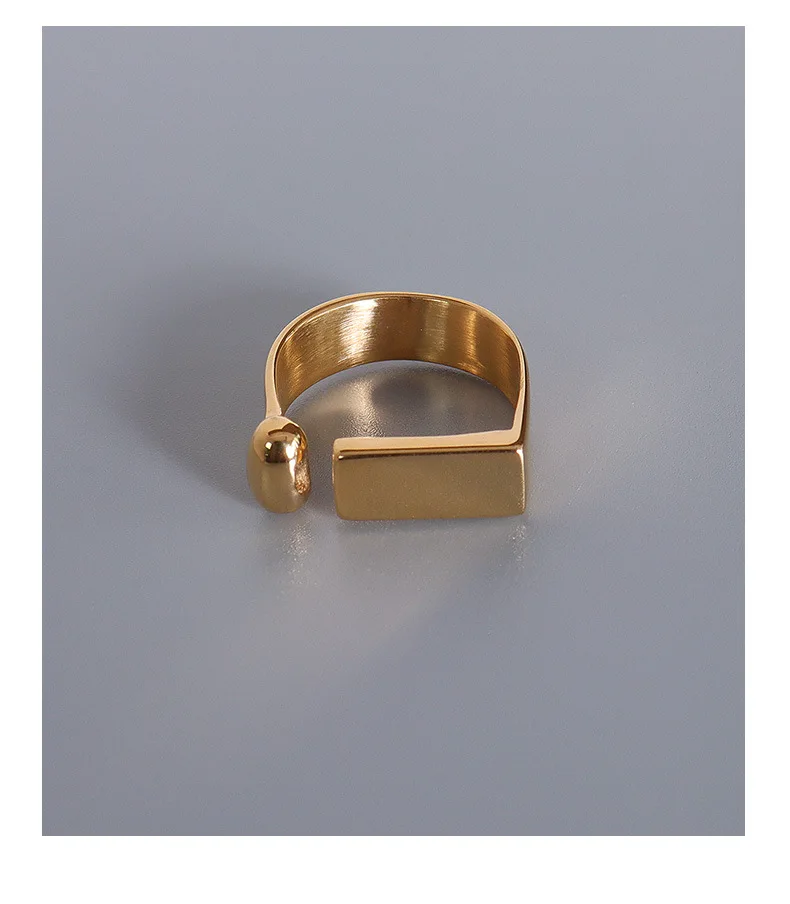 Minimalistische Ringe aus 316L-Edelstahl mit 18 Karat vergoldetem, wasserdichtem, nicht anlaufendem Damenring, ästhetischer Damenschmuck – Detail 11
