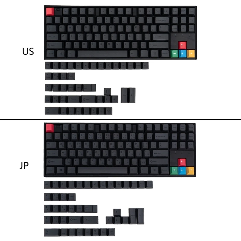 

130PCS Japanese/English Keycaps ThermalSublimation CherryProfile for Most Mechanical Keyboard 108 104 980 96 87 DropShipping