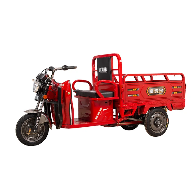 

YTD Made in China Red Electric Tricycle Vehicle 800W 1000W Heavy Duty Cargo E Trike 60V 72V 3 Wheels Motorcycle Bike