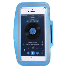 Premium Running Sports Armband with Maximum Capacity of 7 Inches (Sky Blue)