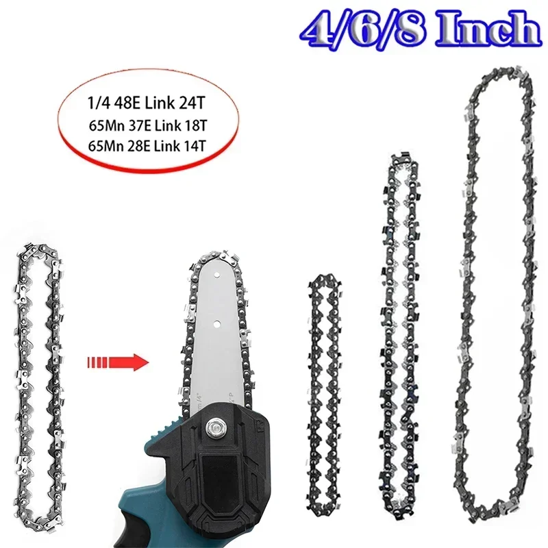 4/6/8 Inch Chainsaw Chain 1/4" .043" 28/37/45/48 DL Semi Chisel Electric Power Tool Saw Blade Accessory Replacement Wood Cutting chainsaw chain