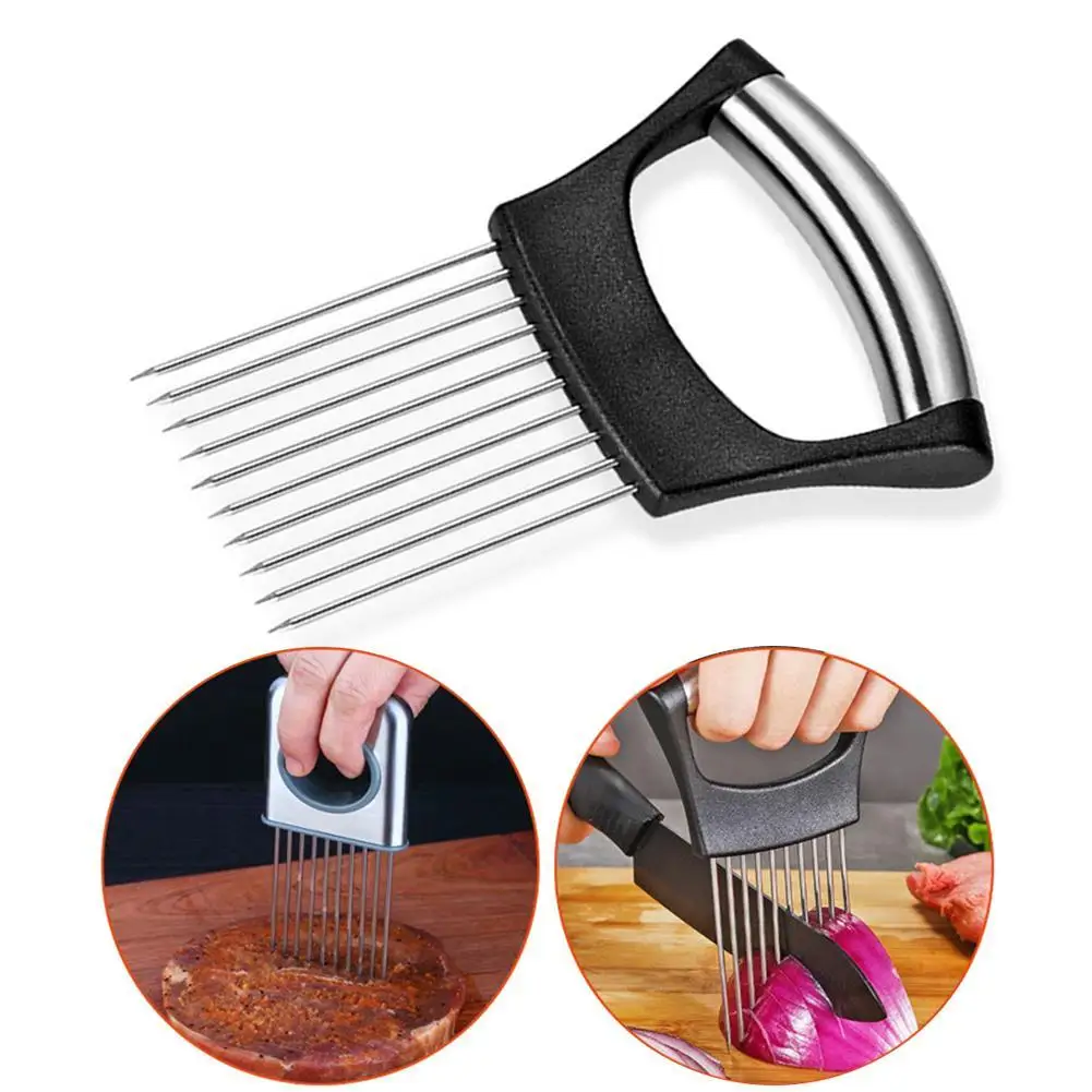 Stainless Steel Onion Needle Fork fruit vegetable peeler Vegetable Fruit Slicer Tomato Cutter Cutting Holder Kitchen Vegetables Tool Cozinha Acess&oacute;rio
