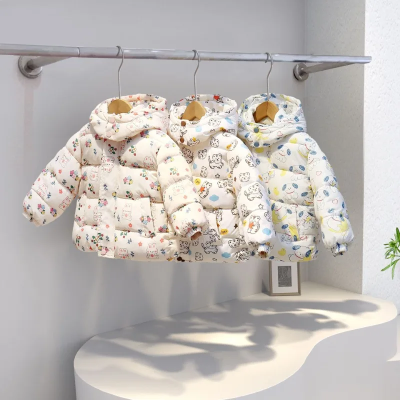 Girls Down Coat Jacket Cotton Windbreak 2024 Cartoons Warm Plus Thicken Winter Skiwear Ten Degrees Below Zero Children's Clothin