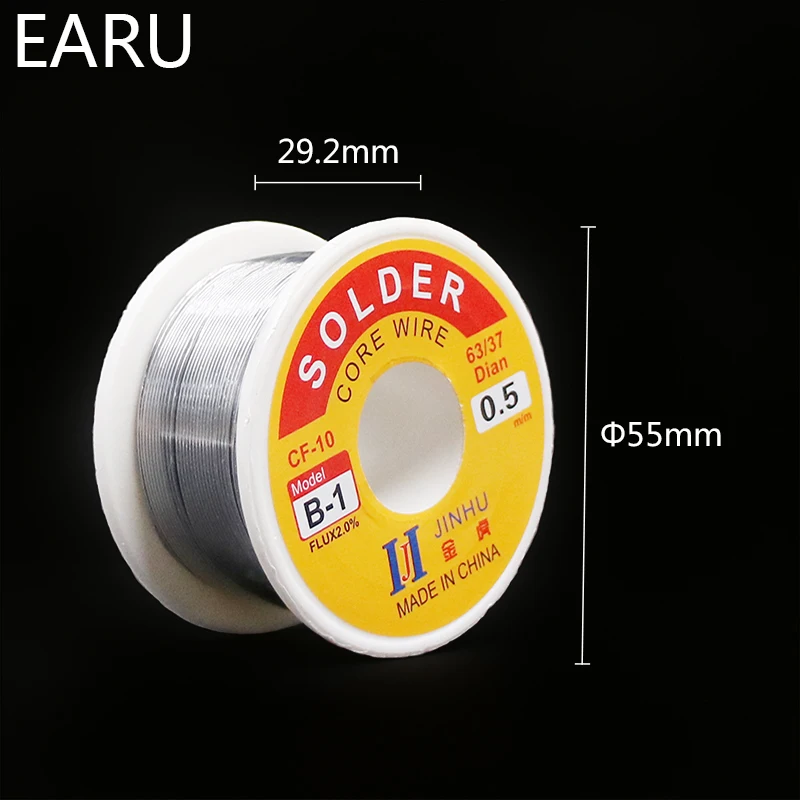Soldering Wire Soldering Tin Wire 0.6/0.8/1/1.2/1.5/2MM 63/37 FLUX 2.0% 45FT Tin Lead Wire for Eletric Solder Iron 100g