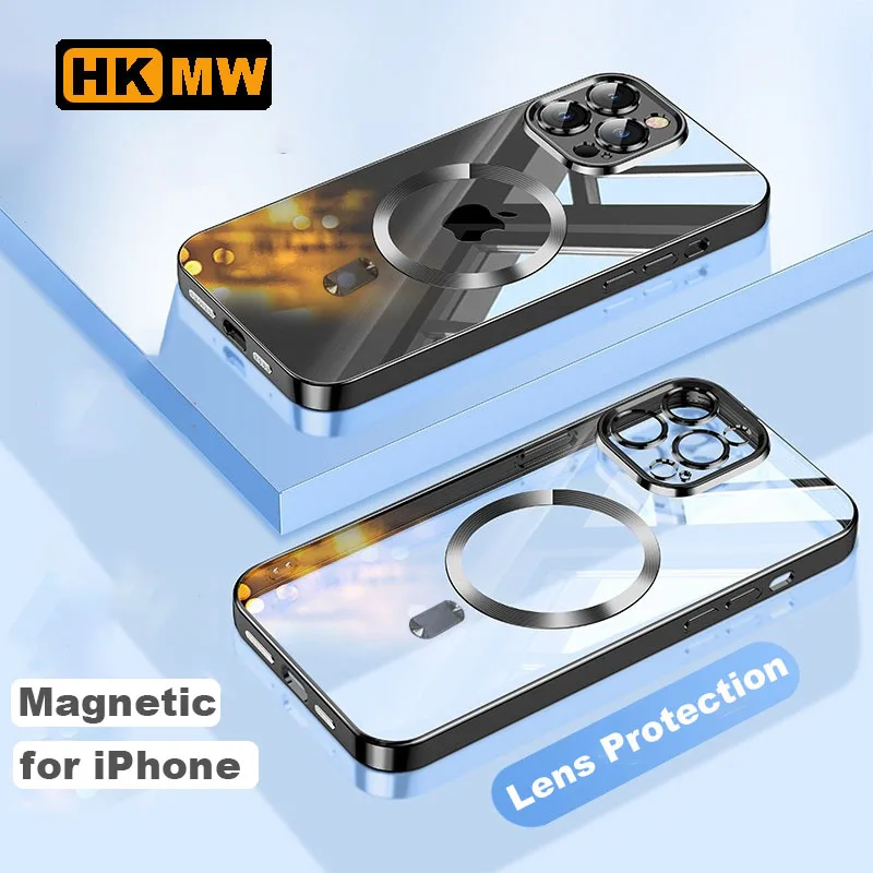 For Magsafe Plating Camera Lens Protector Case For iPhone 14 13 12 11