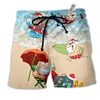 Merry Christmas Santa Claus Men Shorts 3D Print Funny Xmas Unisex Y2k Board Short Pants Summer Hawaii Swimsuit Surf Swim Trunks 2