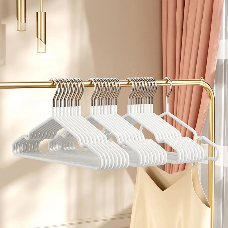 10pcs Non-Slip Coated Metal Suit Coat Hangers Heavy Duty Clothes Hangers Metal Shirt Jacket Hanger with Round Notches for Dress 2