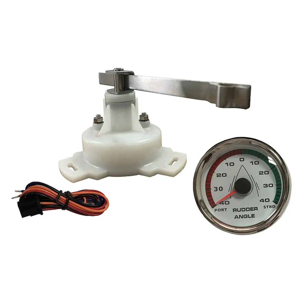 

85mm Marine Boat Yacht Rudder Angle Gauge Meter 0-190ohm Range (PORT-STBD) & Sensor