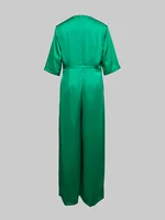 Gymystars 2026 Summer Jumpsuits Woman Elegant Deep V-neck Casual Green One Pieces Outfit Zipper Fashion Jumpsuit Wide-leg Pants - Image 5