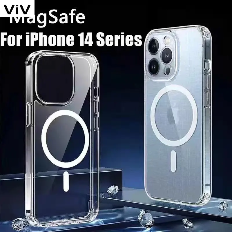 

Магнитный чехол для iPhone 14 13 12 11 Pro Max Mini X Xs XR 7 8 Plus SE 2022, акриловый чехол, оригинал