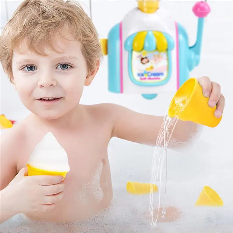Ice Cream Bubble Machine Kids Blower Toy Children'S Bathroom Water Toy Creative Bubble Maker Baby Shower Play Water DIY Toy 6
