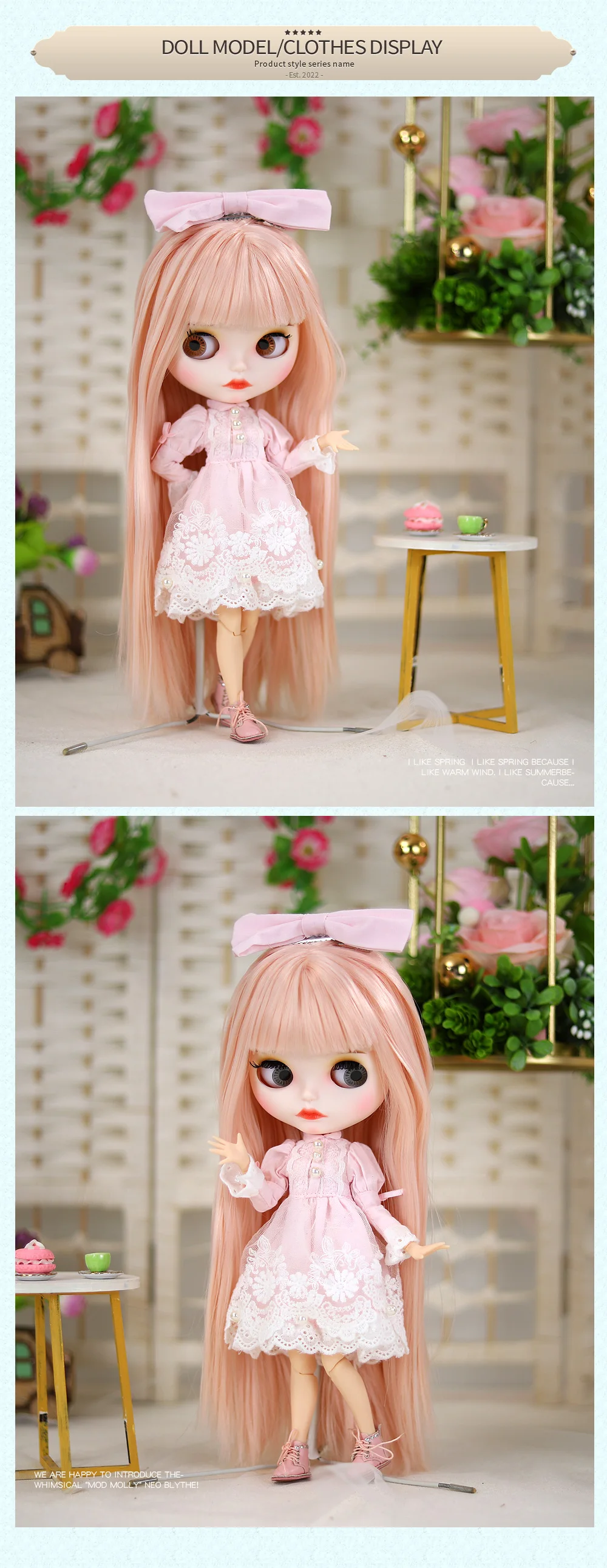 Malina – Premium Custom Neo Blythe Doll with Pink Hair, White Skin & Matte Cute Face 1
