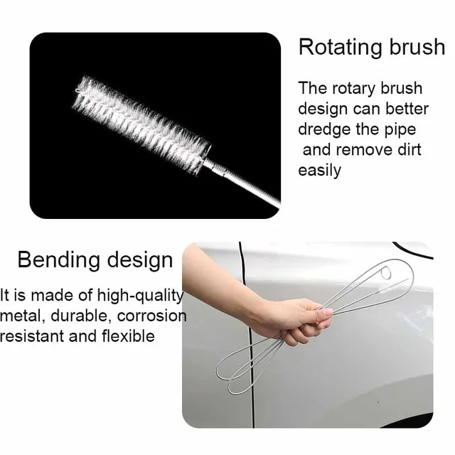 Drain Brush Cleaner Rotating Drain Dredging Tool Hose Pipe Cleaner  Multifunctional Auto Sunroof Drain Cleaning Tool Reusable - AliExpress