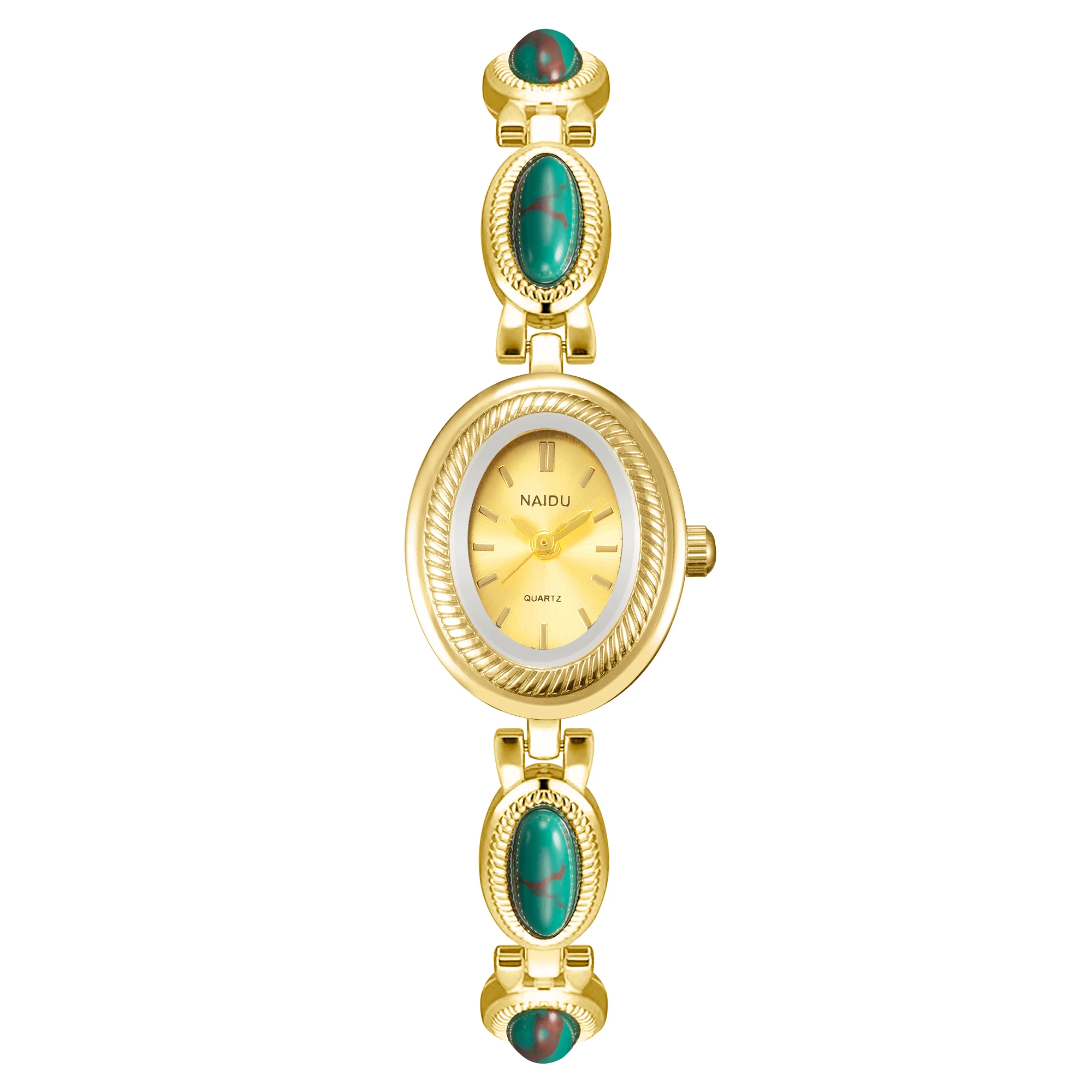 Luxurious Retro Oval Dial Ladies' Quartz Bracelet Watch