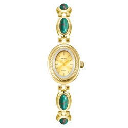 Luxurious Retro Oval Dial Ladies' Quartz Bracelet Watch (Green)