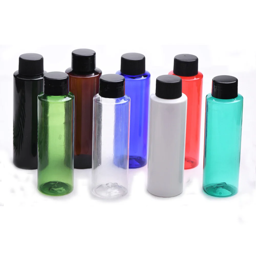 5pcs 100ml 10 Color available Cylinder shape Refillable PET plastic Lotion cosmetics travel bottle with black color plastic cap 5pcs hn58c1001fp 15 hn58c1001fp sop32 available