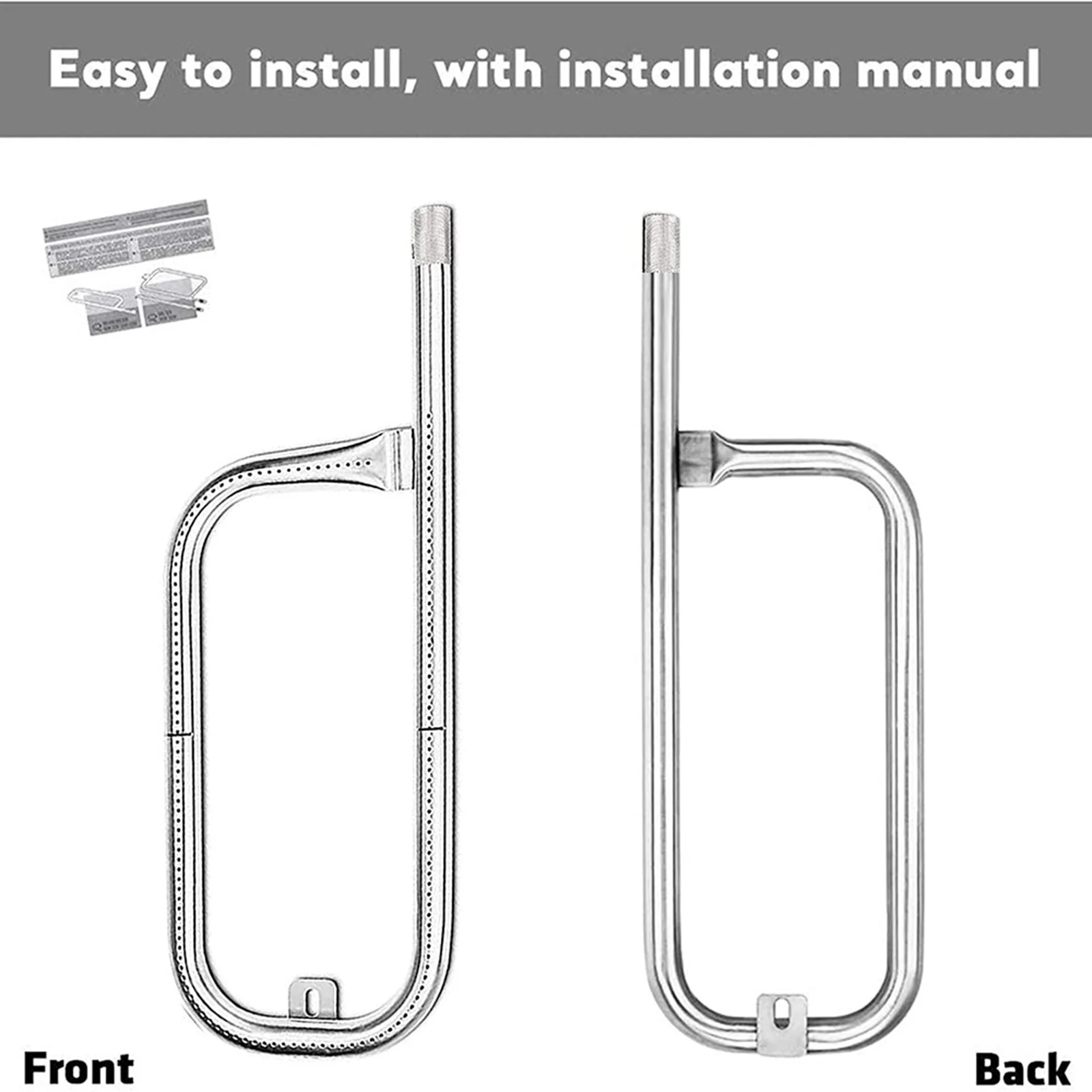 For Weber Q100 Q120 Q1000 Q1200 Baby Q Sliver Barbeque Accessories 304 Stainless Steel 60040 69957 Grill Burner Tube Replacement 3