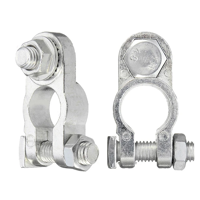 2Pc Battery Terminal Clamp Zinc Alloy Positive & Negative Pole Auto Car 12V Car  Battery Terminal Clamp Clip Screw Connector - AliExpress