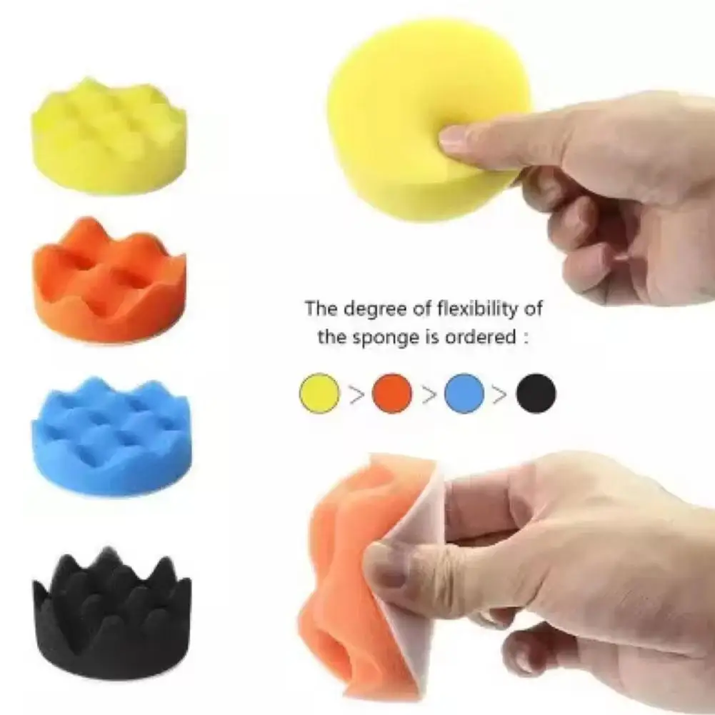 

3in 80mm Car Polishing Pad Sponge Car Polisher Waxing Pads Wool Wheel Buffing Kit For Car Polisher Drill Adapter Removes Sc F4h5