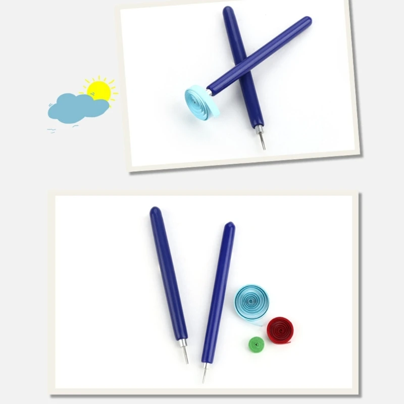 5pcs Quilling Paper Pen Scrapbooking Rolling Manual Craft Simple Quilled Tool DIY Origami PVC Handle Slotted Structure
