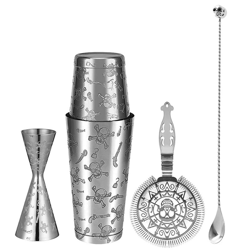 Cocktail Shaker Cocktail Bar Tools 5-Piece Cocktail Shaker Set-Bar Tools-Stainless Steel Cocktail Shaker Set Bartender Kit