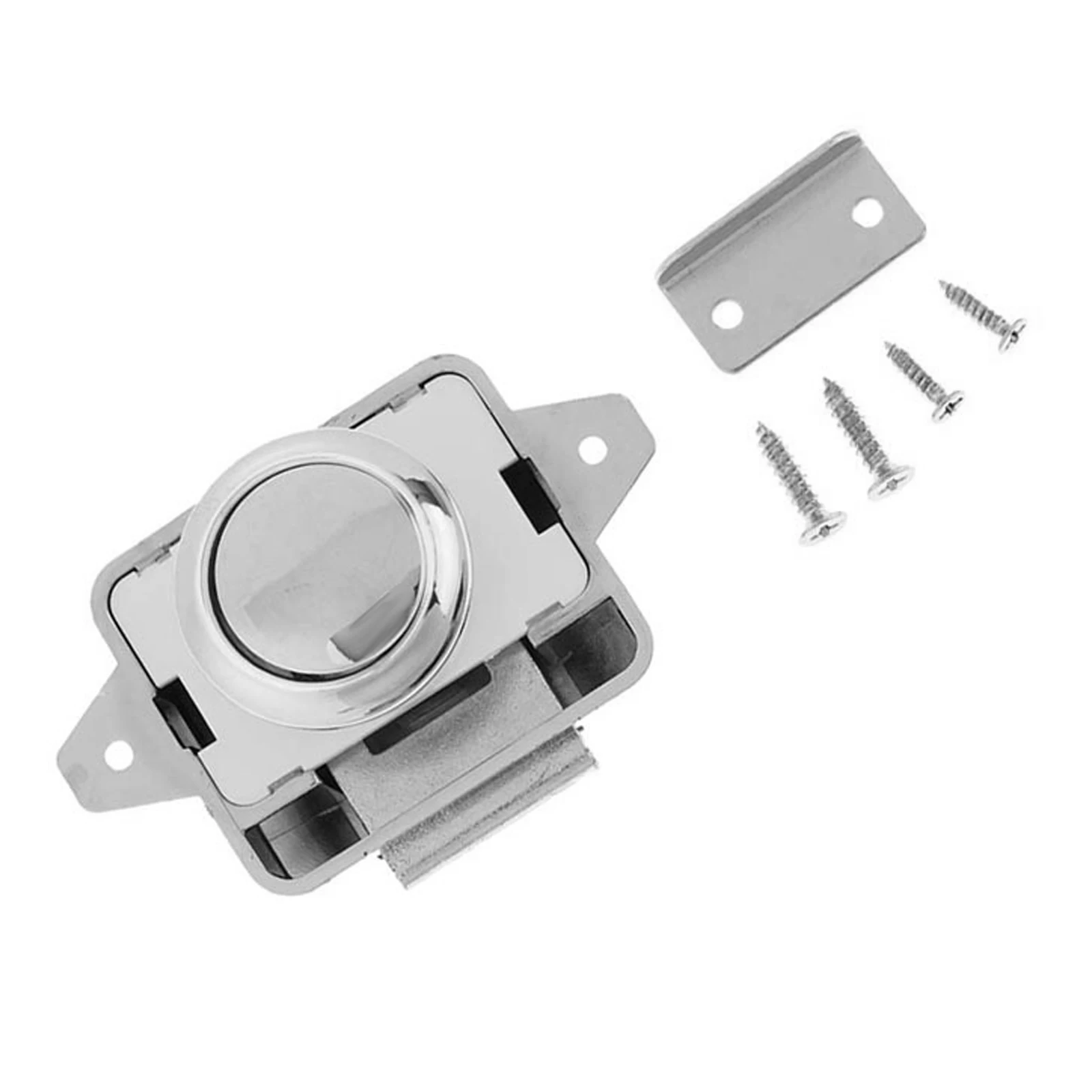 26mm Push Button Latch Cabinet Door Catch Keyless Cupboard Locks RV Yachts Motorhome Camper Caravan Screws and Lock Caps