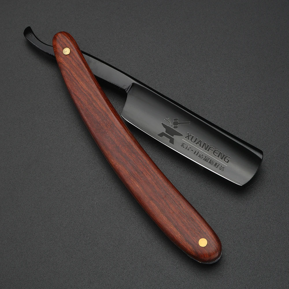 XUAN FENG  black Folding Razor Hardened Steel High Hardness Sharp Straight Razor Men's Razor 5