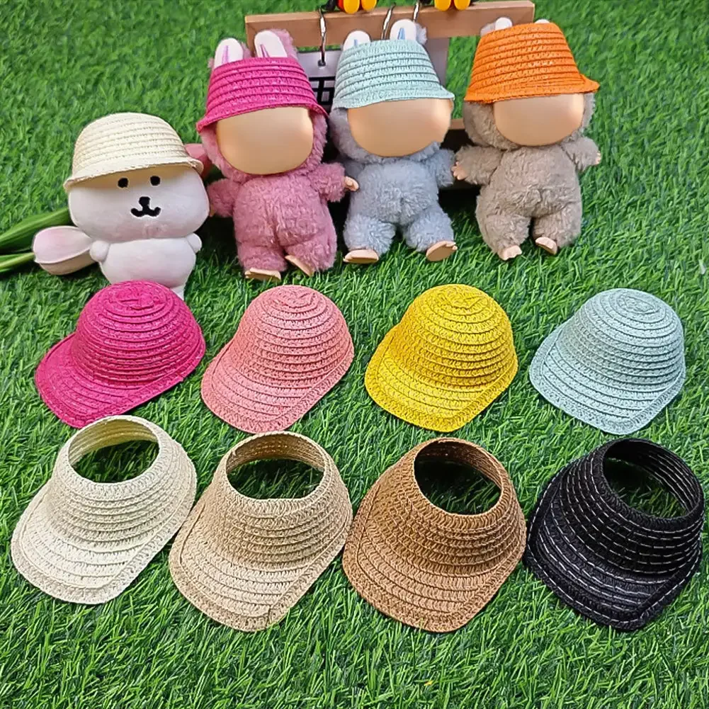 For 17cm Labubu Accessories Baseball Straw Hat Doll Beach Crafts Clothing Children'S Props Sun Hat Decoration 2