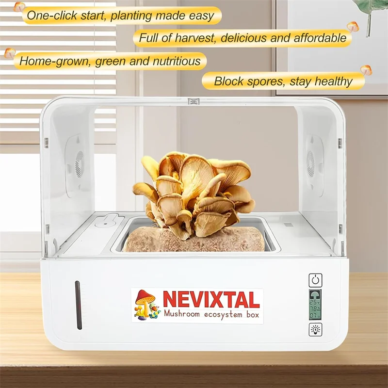 Description Picture 3 of itemSmart Mushroom Growing Tent Still Air Box Mushroom Cultivation Ecosystem Box Comes with a Humidity Gauge and Light
