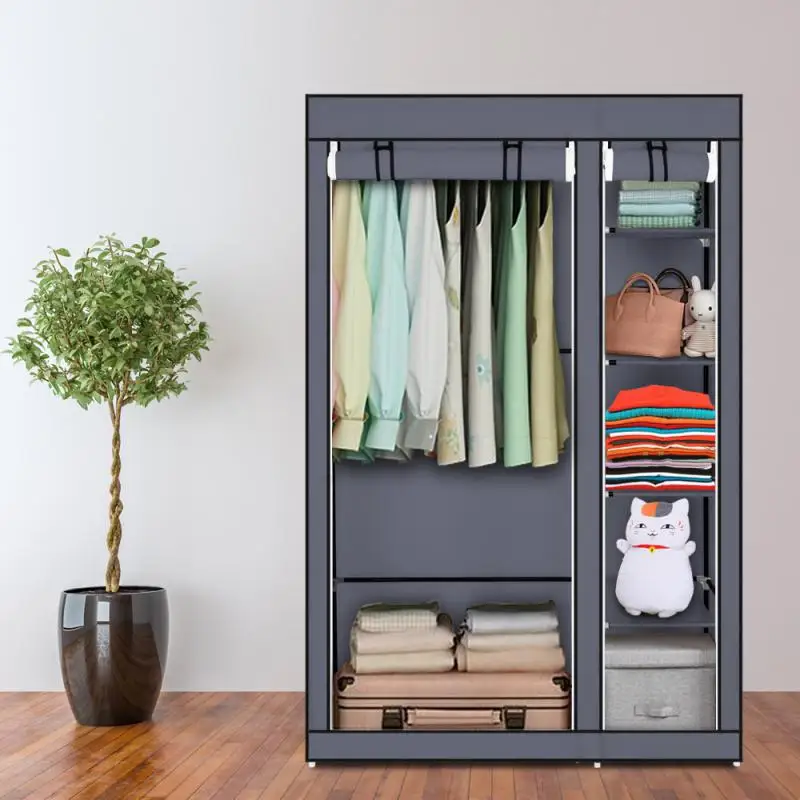 Wardrobe Non-woven Wardrobe Portable Clothes Closet Wardrobe With Non-woven Fabric And Hanging Rod Quick And Easy To Assemble