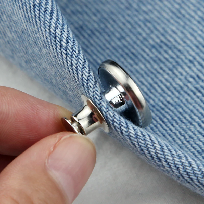 4/12pcs Jeans Button Pins Adjustable Detachable Pants Snap Fastener Sewing-free Metal Buckle for Loose Waist DIY Clothing Button