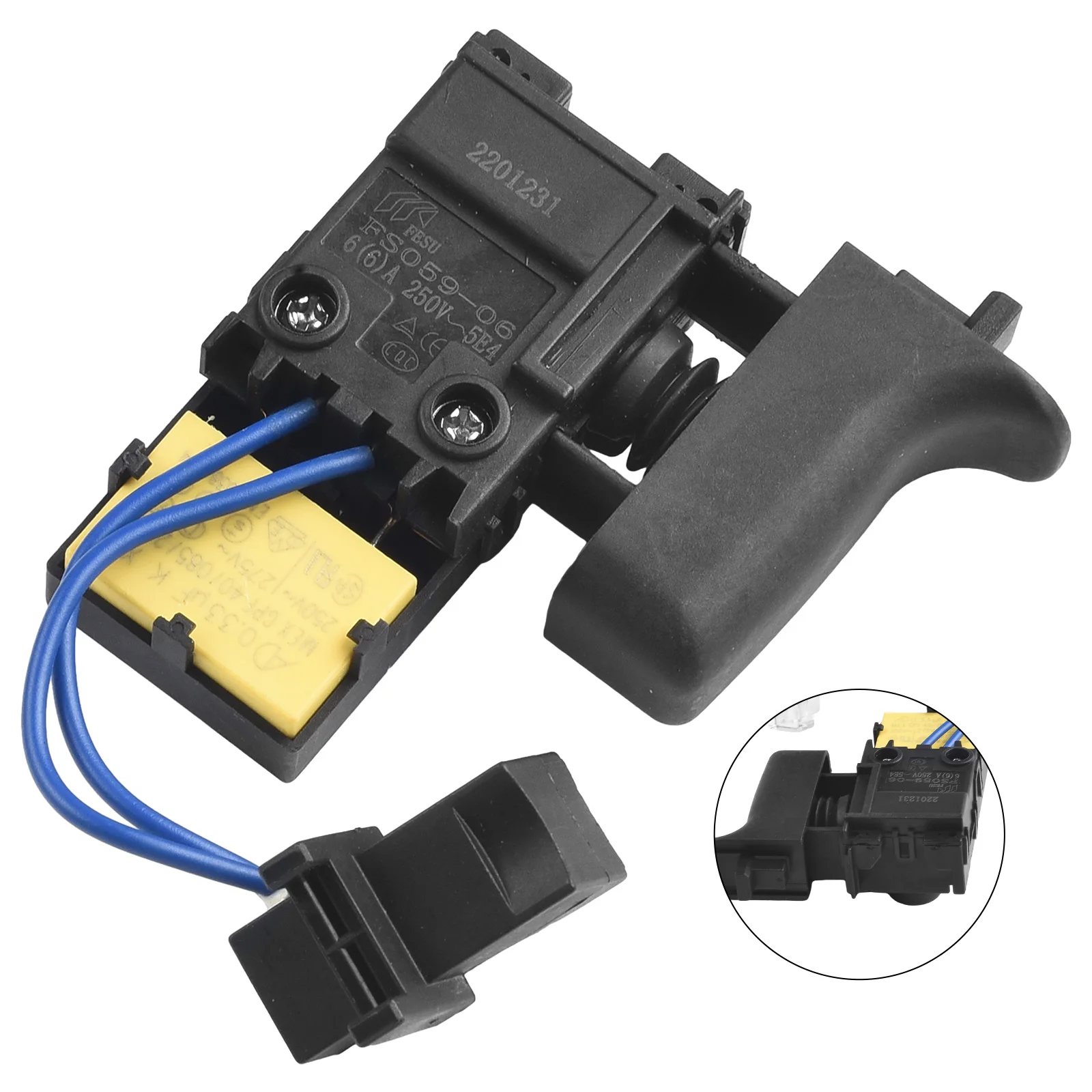 

1PCS Control Switch With LED For 650588-6 DS4010 HR2470T HR2470CAP HR2470A HR2470 HR2460 HR2230 HR2470FT HR2230DFX Power Tool